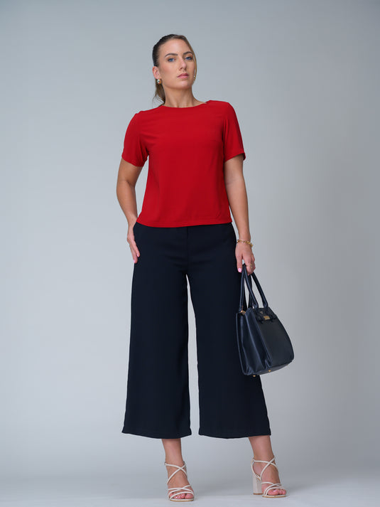 Basic round neck blouse