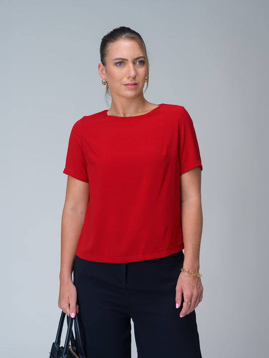 Basic round neck blouse