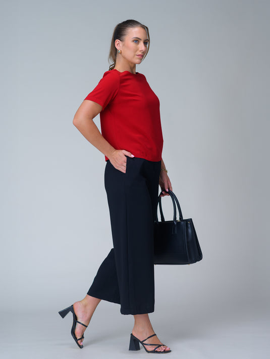 Basic round neck blouse