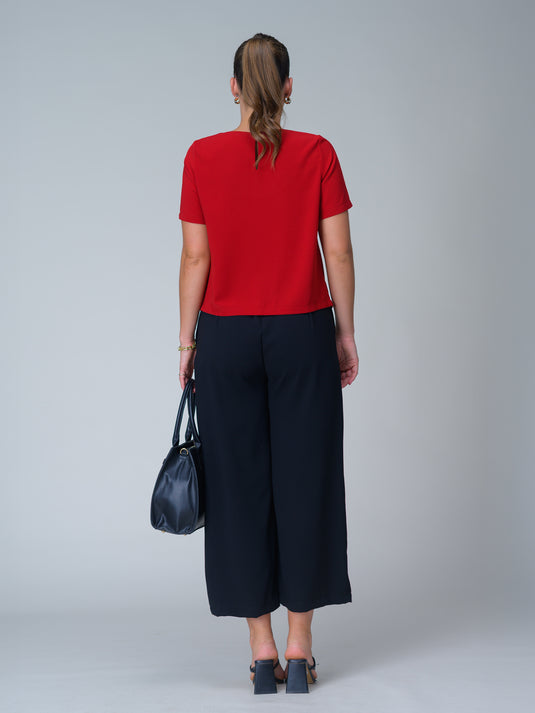 Basic round neck blouse