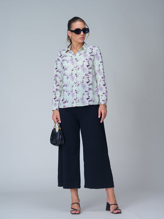 Printed long sleeve basic shirt