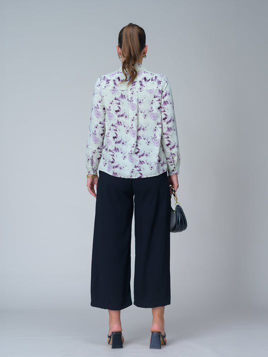 Printed long sleeve basic shirt