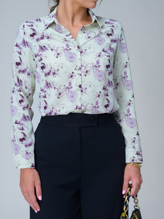 Printed long sleeve basic shirt