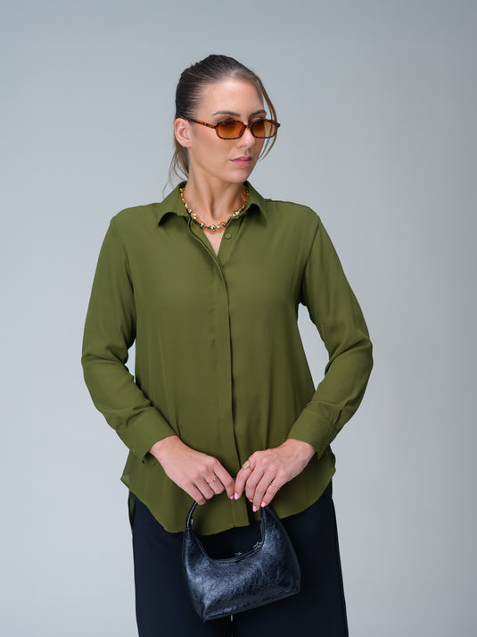 Basic shirt with high low hem