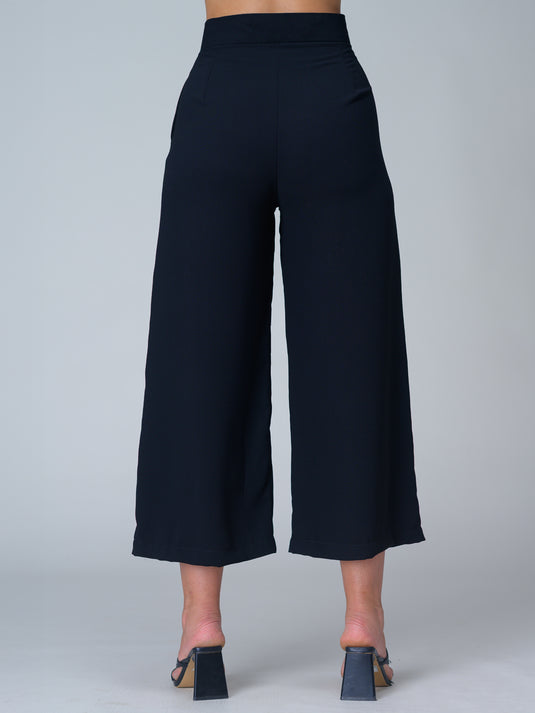 High waisted wide leg crop pant