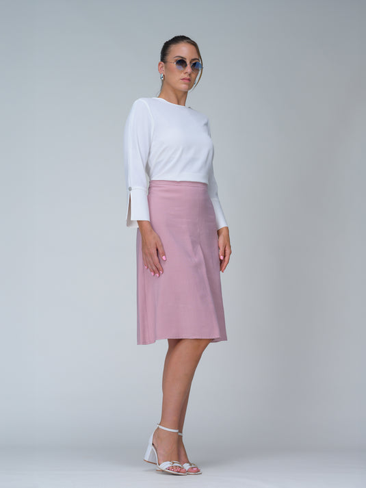 Long sleeve blouse with wide cuff & button