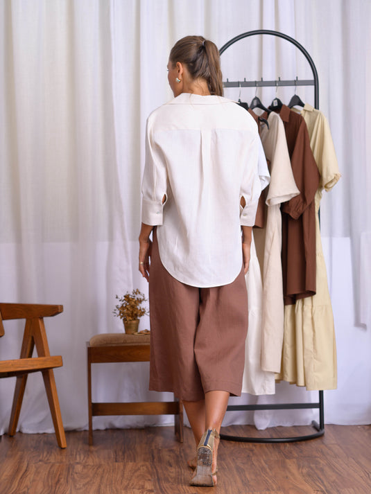 Button down linen blouse