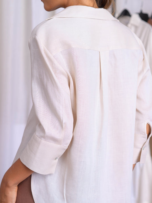 Button down linen blouse