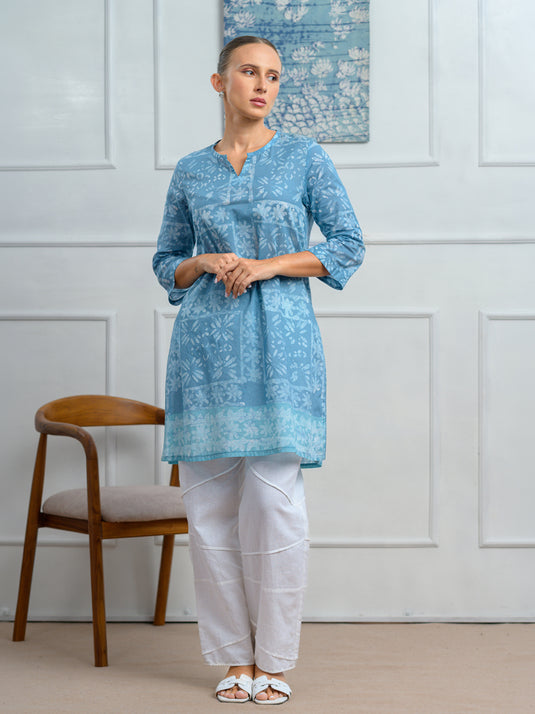 Round neck batik basic kurtha top