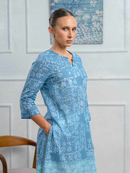 Round neck batik basic kurtha top