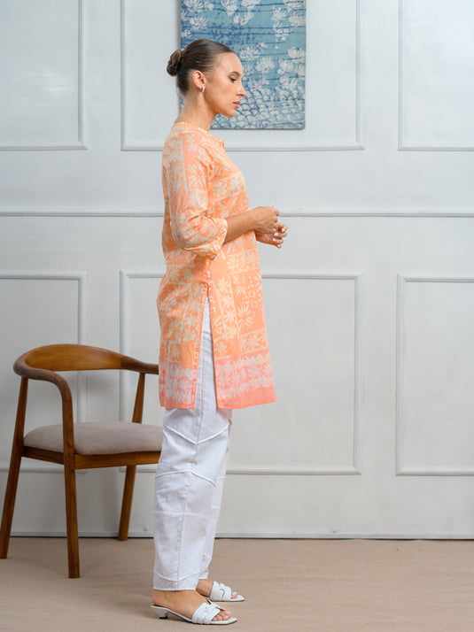 Round neck batik basic kurtha top