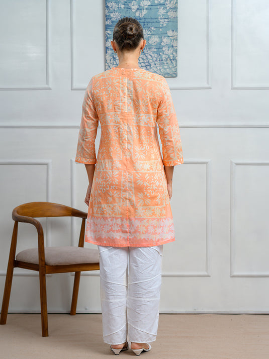 Round neck batik basic kurtha top
