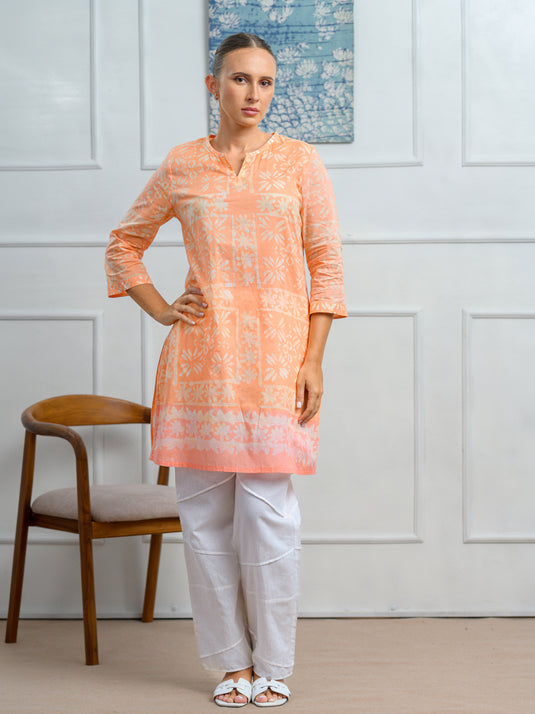 Round neck batik basic kurtha top