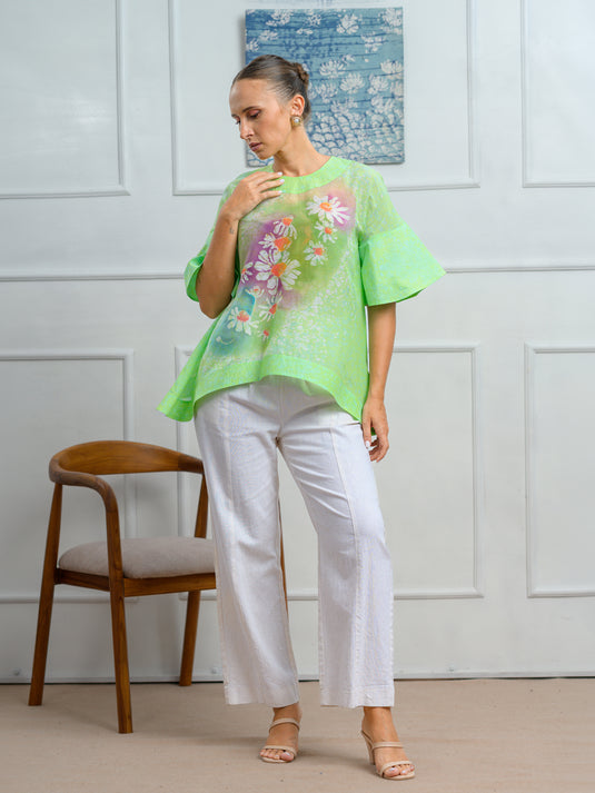 Batik floral detailed top