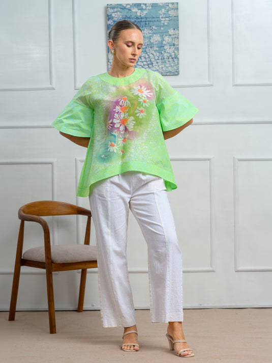 Batik floral detailed top