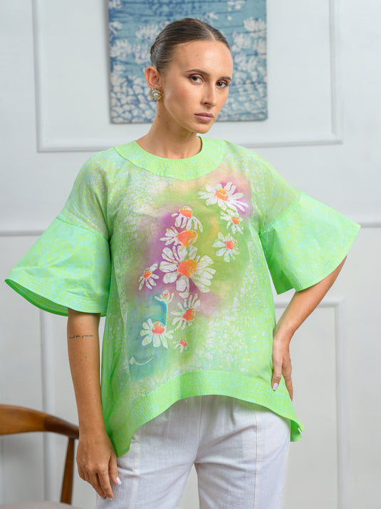 Batik floral detailed top