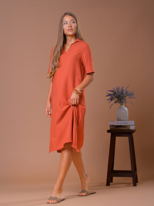Sleeveless V-neck Trapeze Maxi Dress