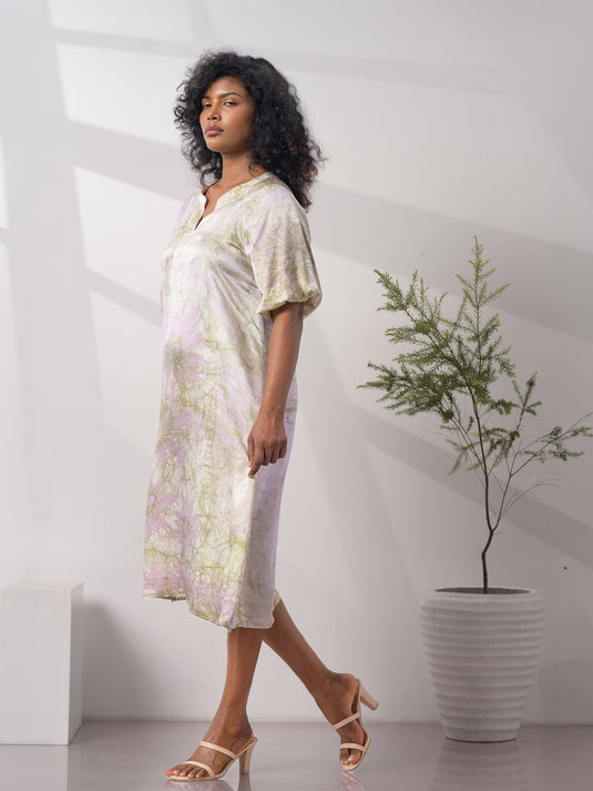 Puff sleeve  flare dress