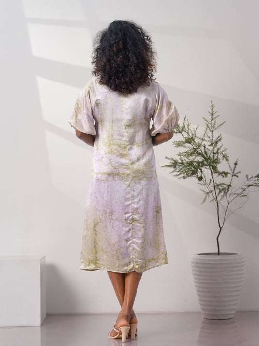 Puff sleeve  flare dress