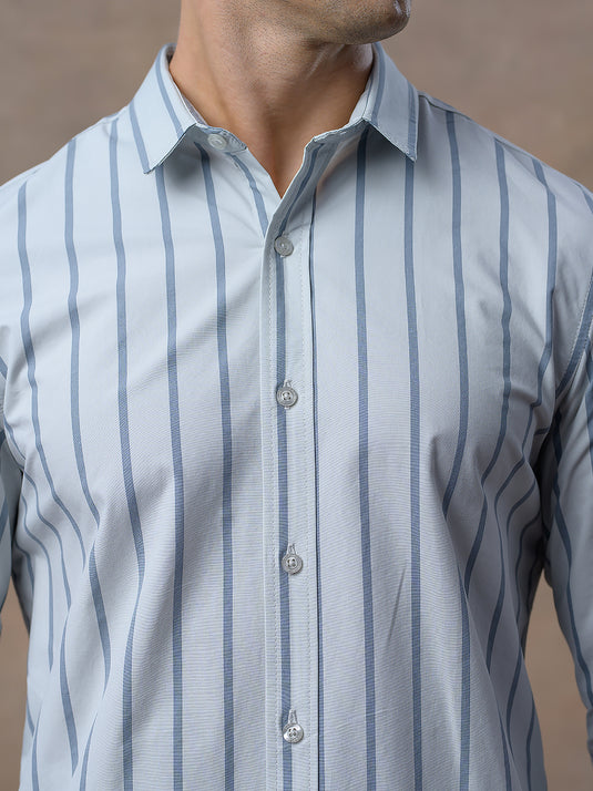 Casual Wear Stripe Long Sleeve Shirt