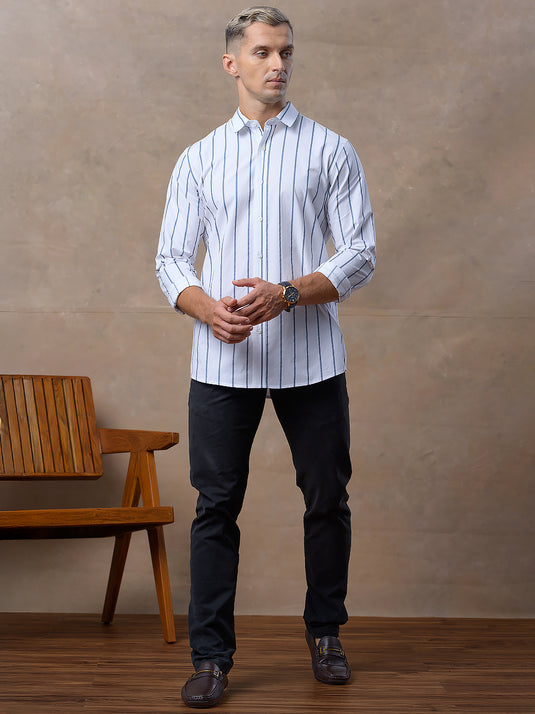 Casual Wear Stripe Long Sleeve Shirt