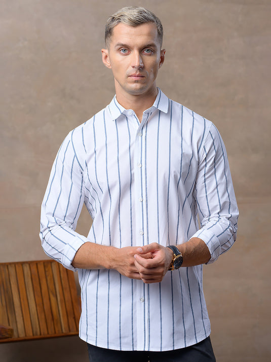Casual Wear Stripe Long Sleeve Shirt