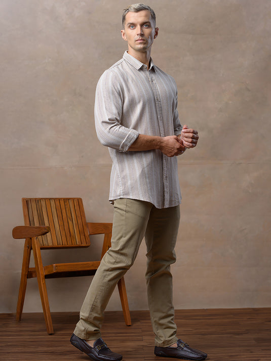 Casual Wear Stripe Long Sleeve Shirt