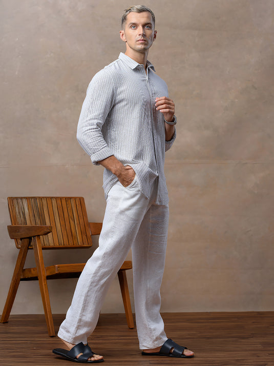 Casual Wear Stripe Long Sleeve Shirt
