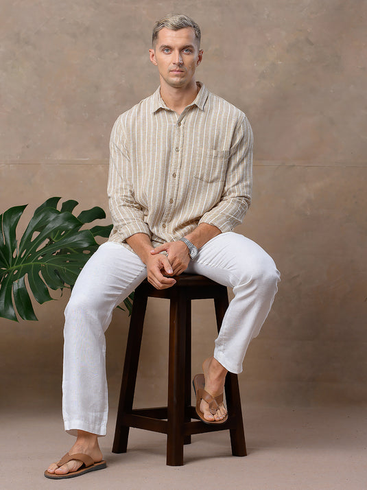 Casual Wear Stripe Long Sleeve Shirt