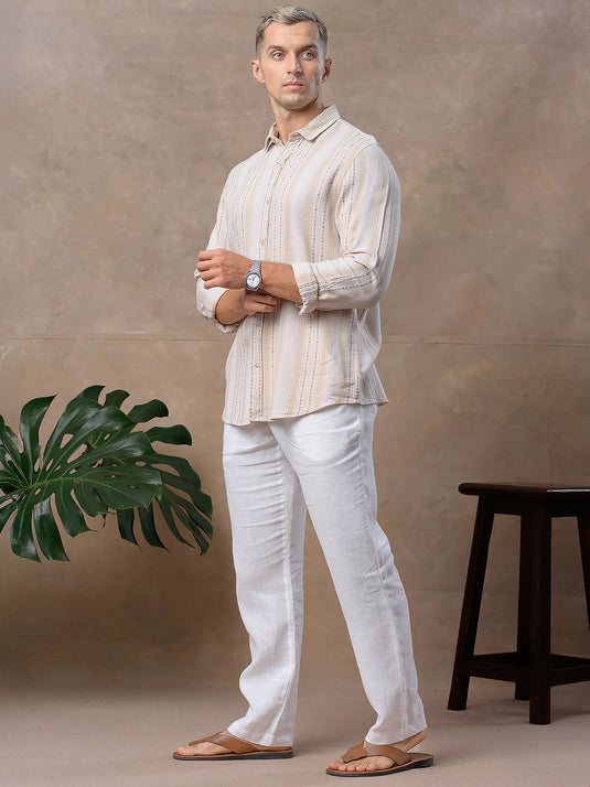 Casual Wear Stripe Long Sleeve Shirt