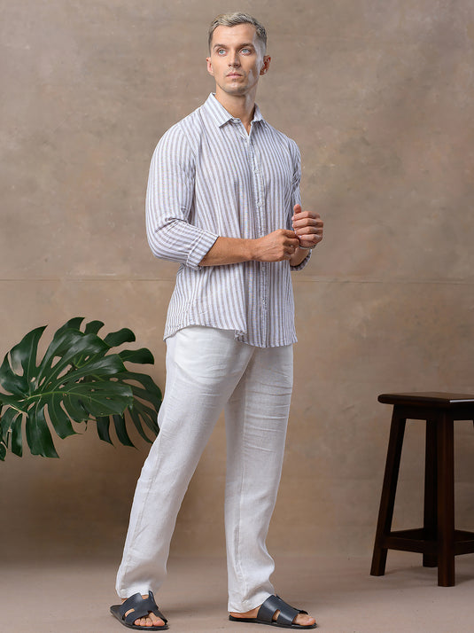 Casual Wear Stripe Long Sleeve Shirt
