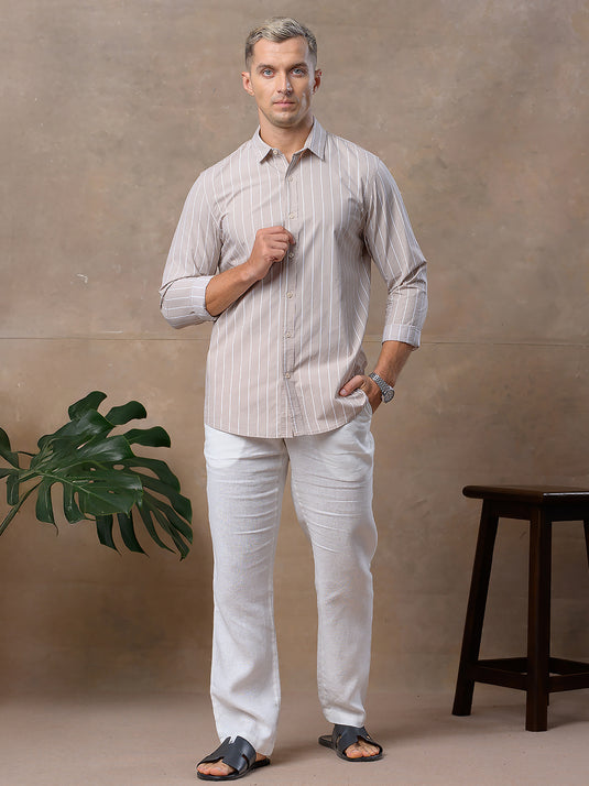 Casual Wear Stripe Long Sleeve Shirt