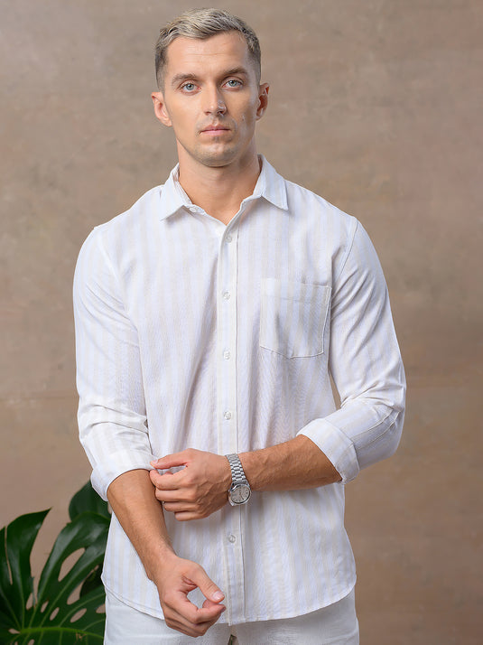 Casual Wear Stripe Long Sleeve Shirt