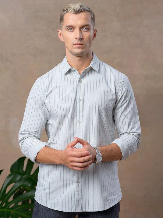 Casual Wear Stripe Long Sleeve Shirt