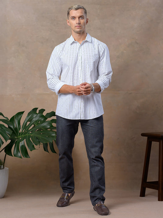 Casual Wear Stripe Long Sleeve Shirt
