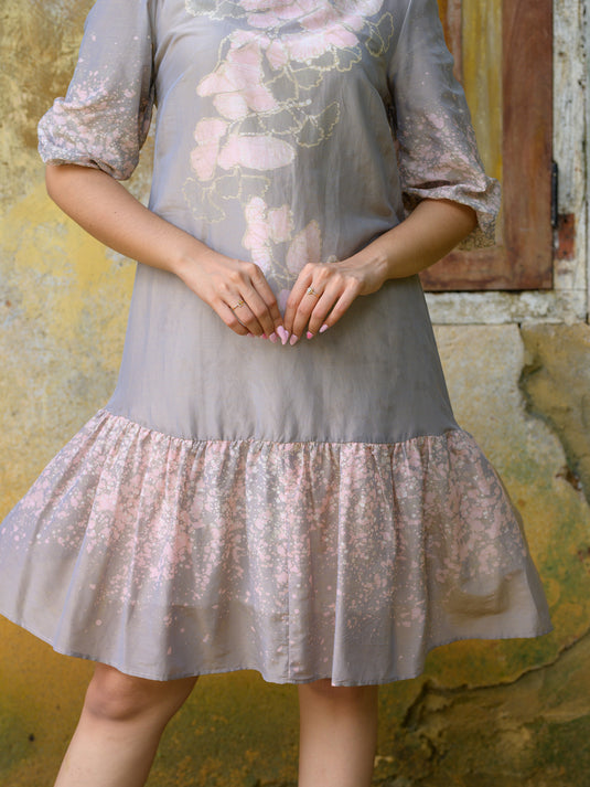 Batik  bottom frill detailed floral dress