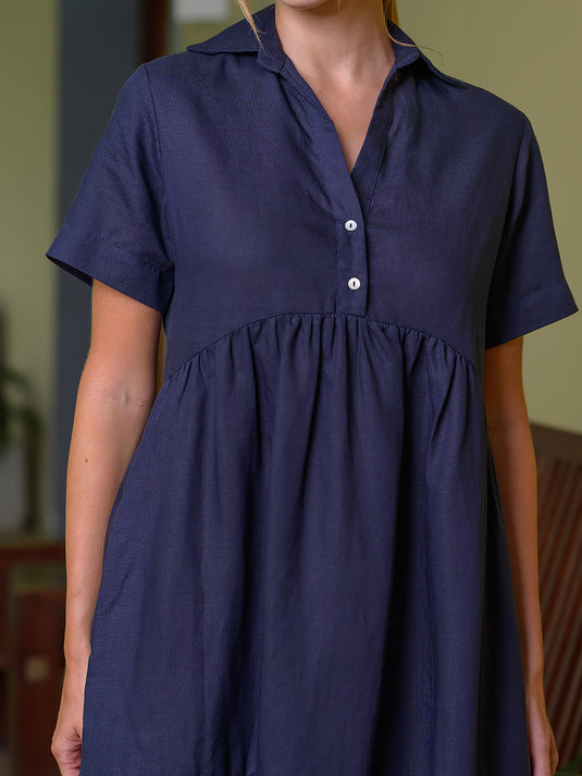 Tiered dress with short placket