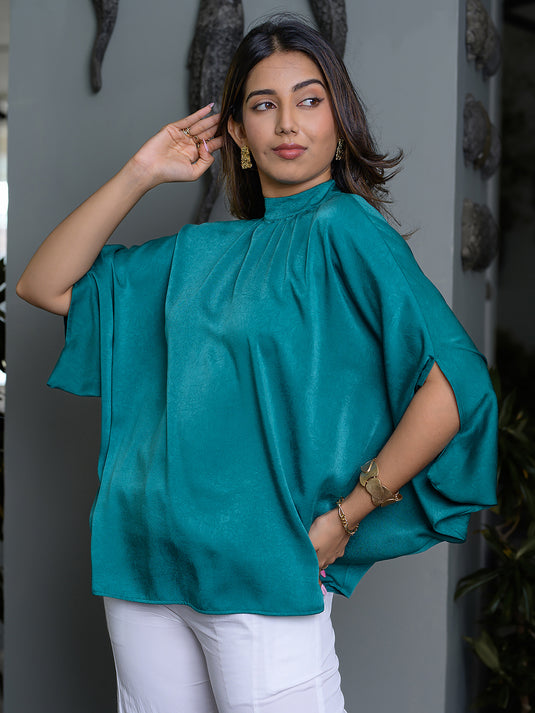 High neck kaftan blouse