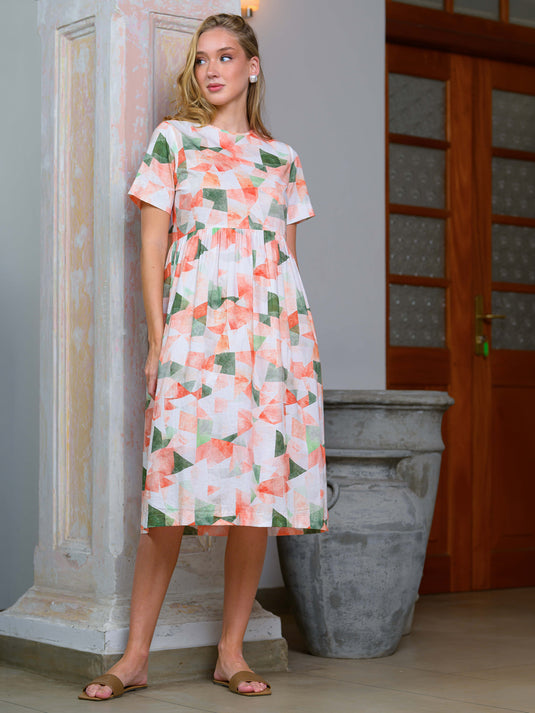 Printed midi dress