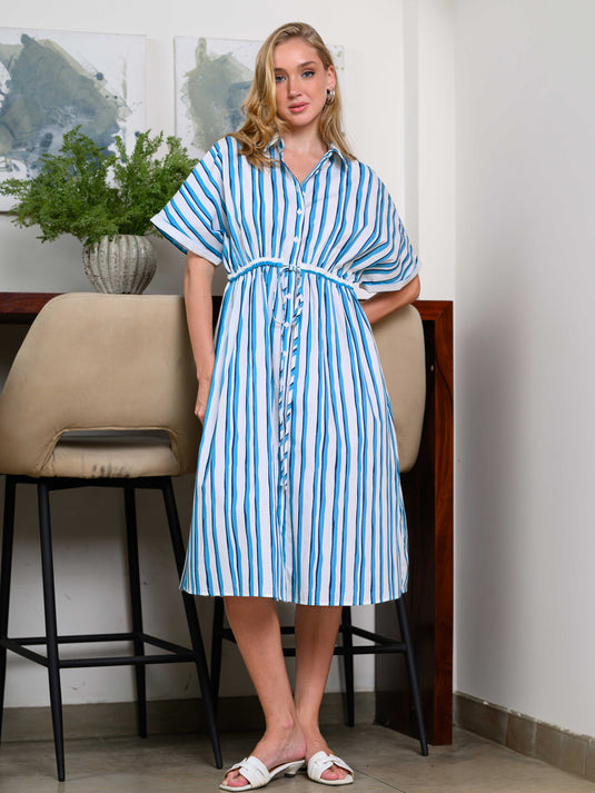 Kimono sleeve midi dress