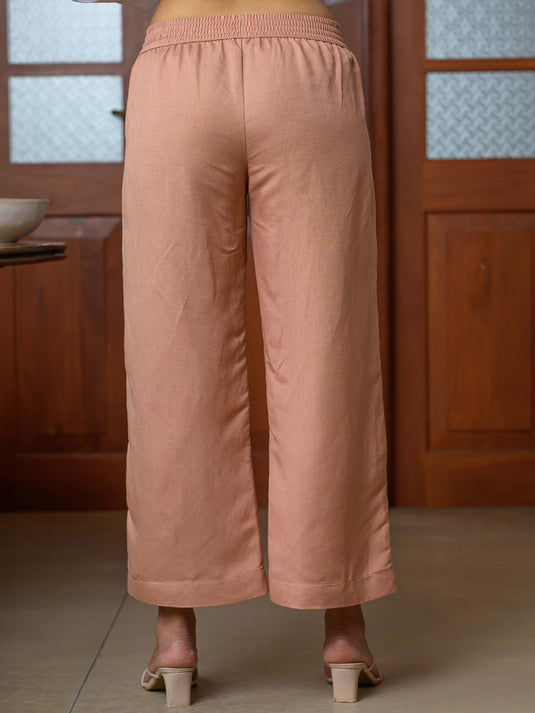 Basic linen draw cord pant