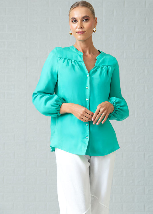 Long sleeve button down blouse