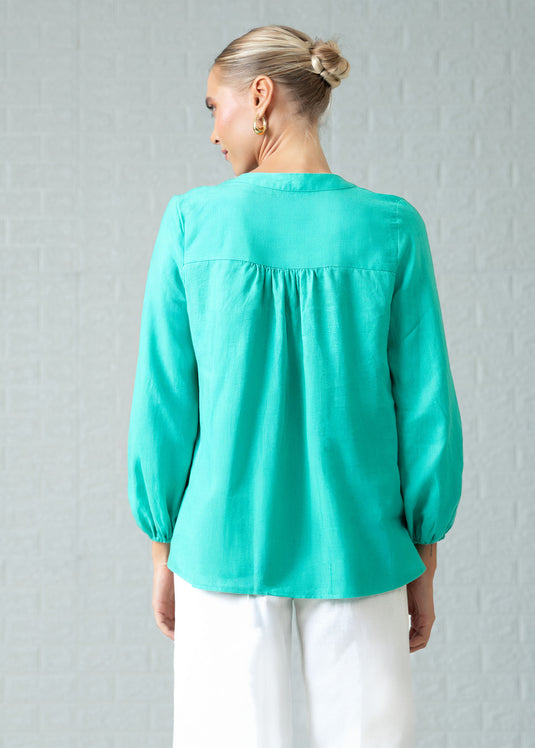 Long sleeve button down blouse