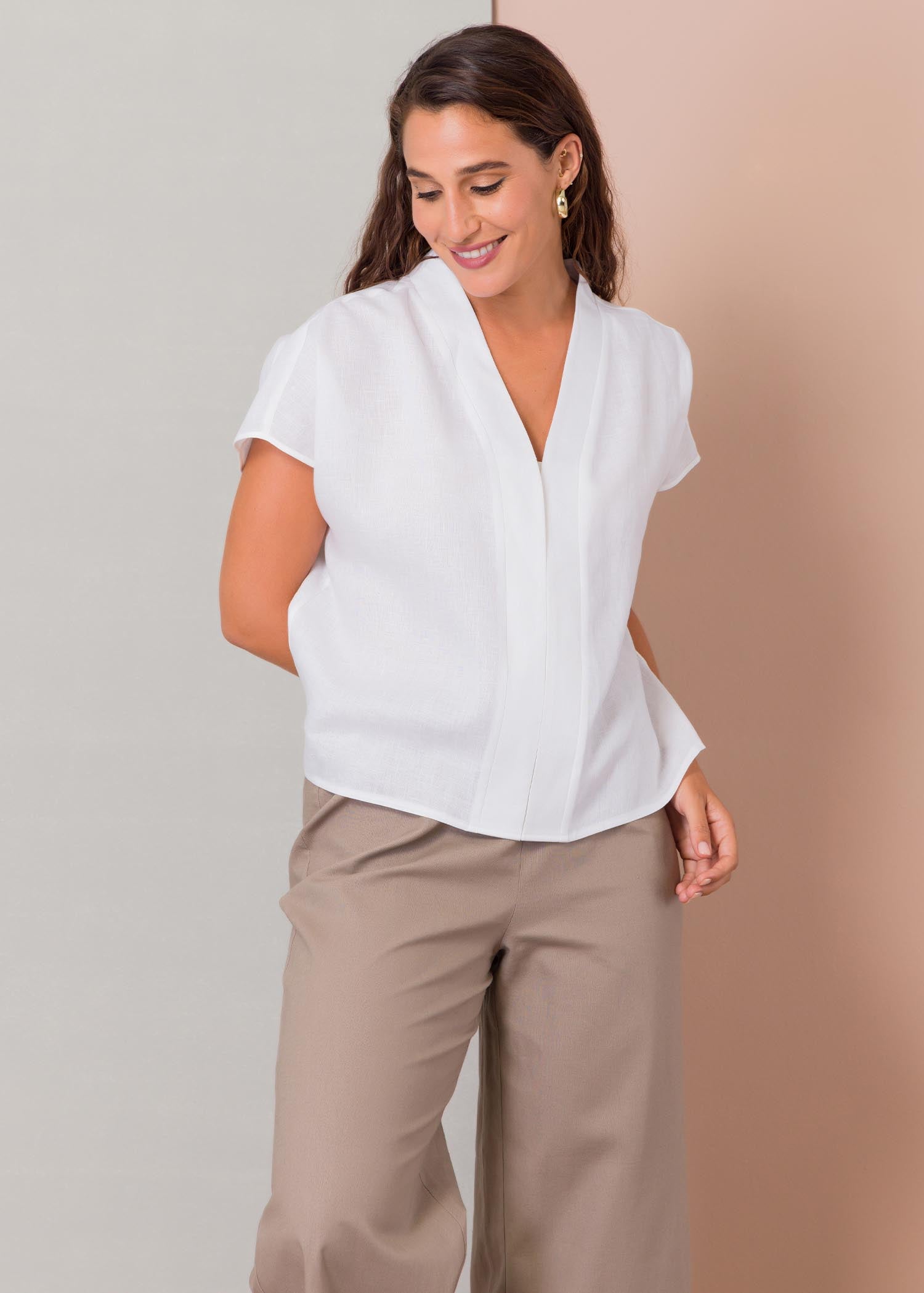 Extended shoulder blouse