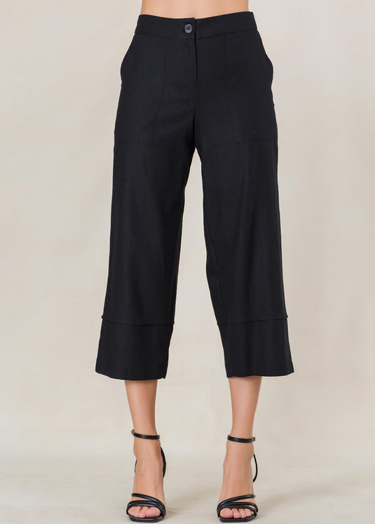 Pin tuck detailed linen pant