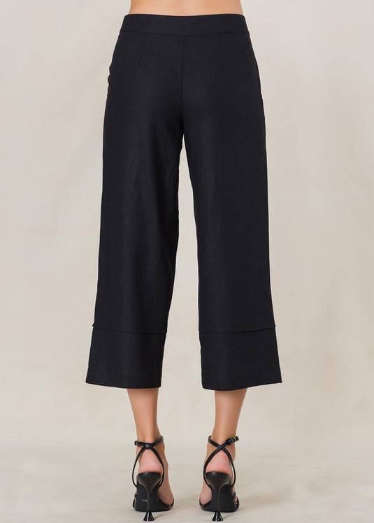 Pin tuck detailed linen pant