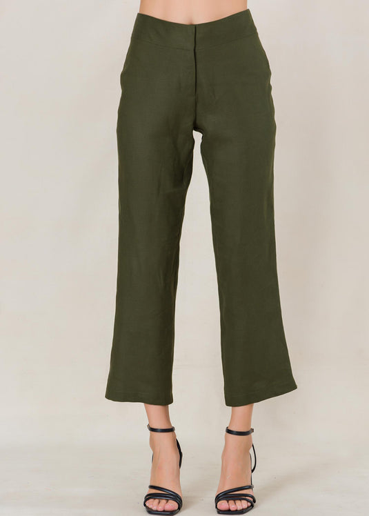 Basic high waist linen pant