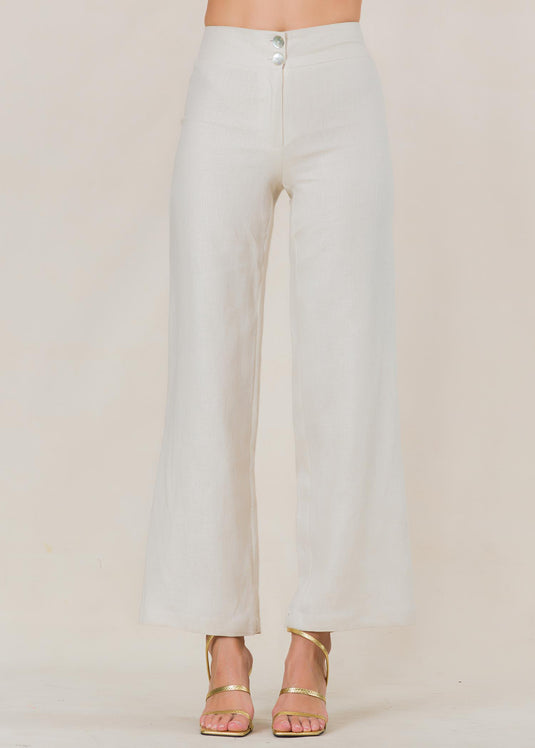 High waist linen pant