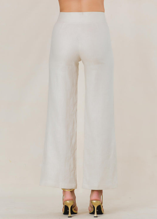 High waist linen pant