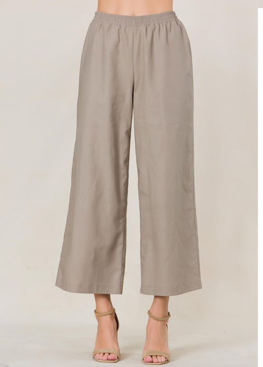 Elasticated waist linen pant
